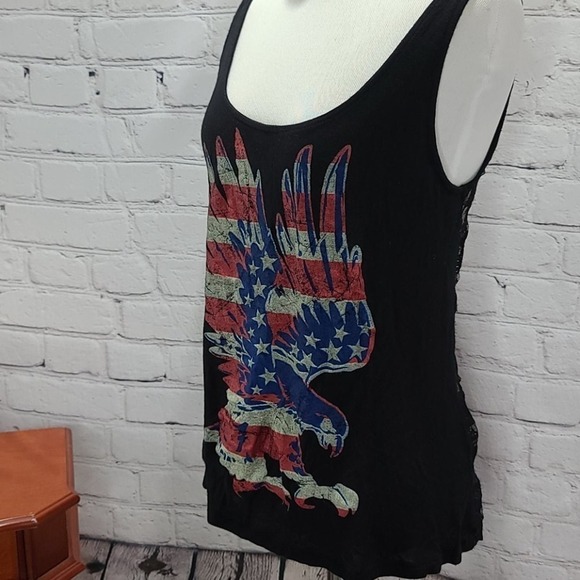 full tilt american eagle black laced back tank top - Picture 7 of 10